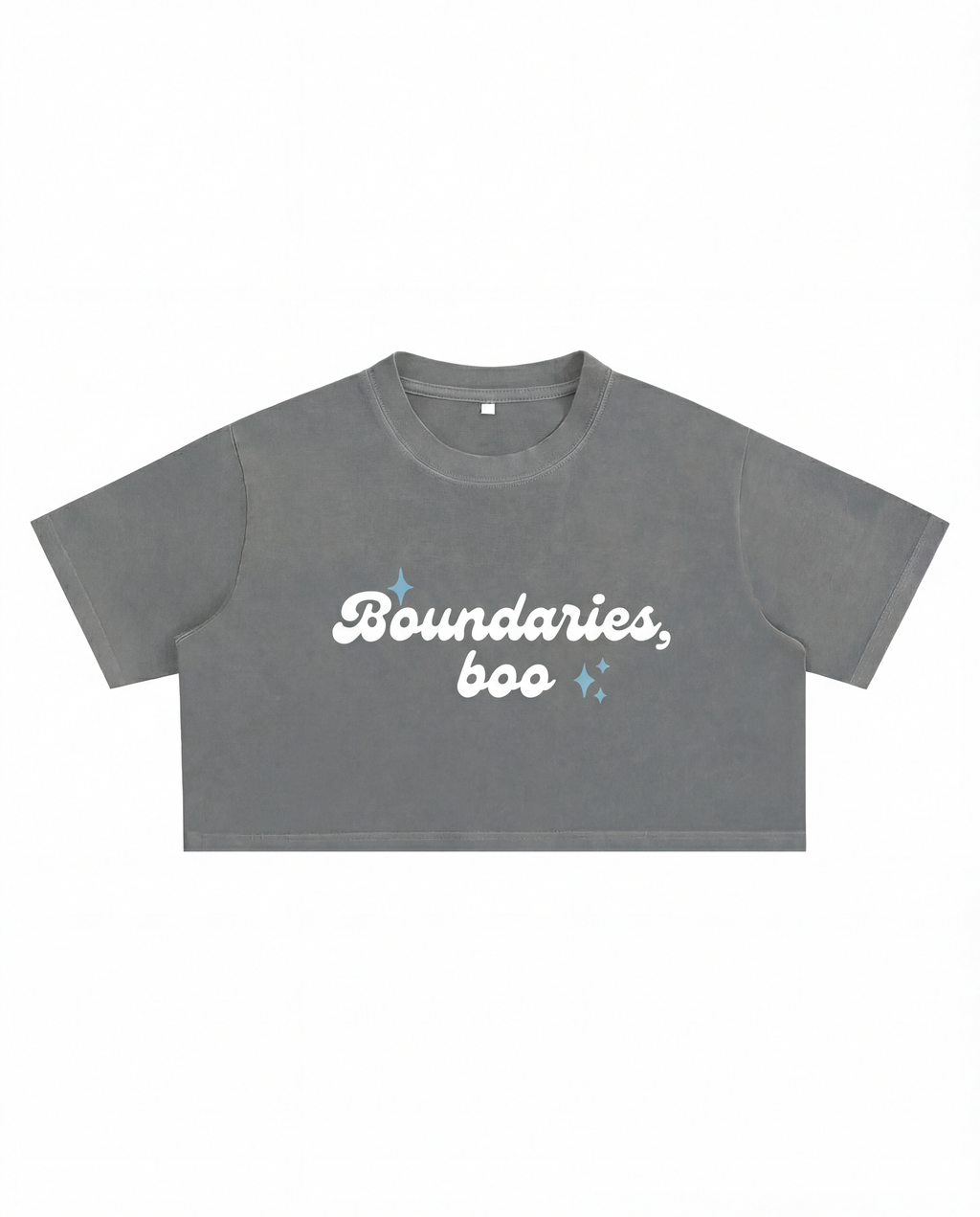 Boundaries Boo | Snow Washed Crop Top