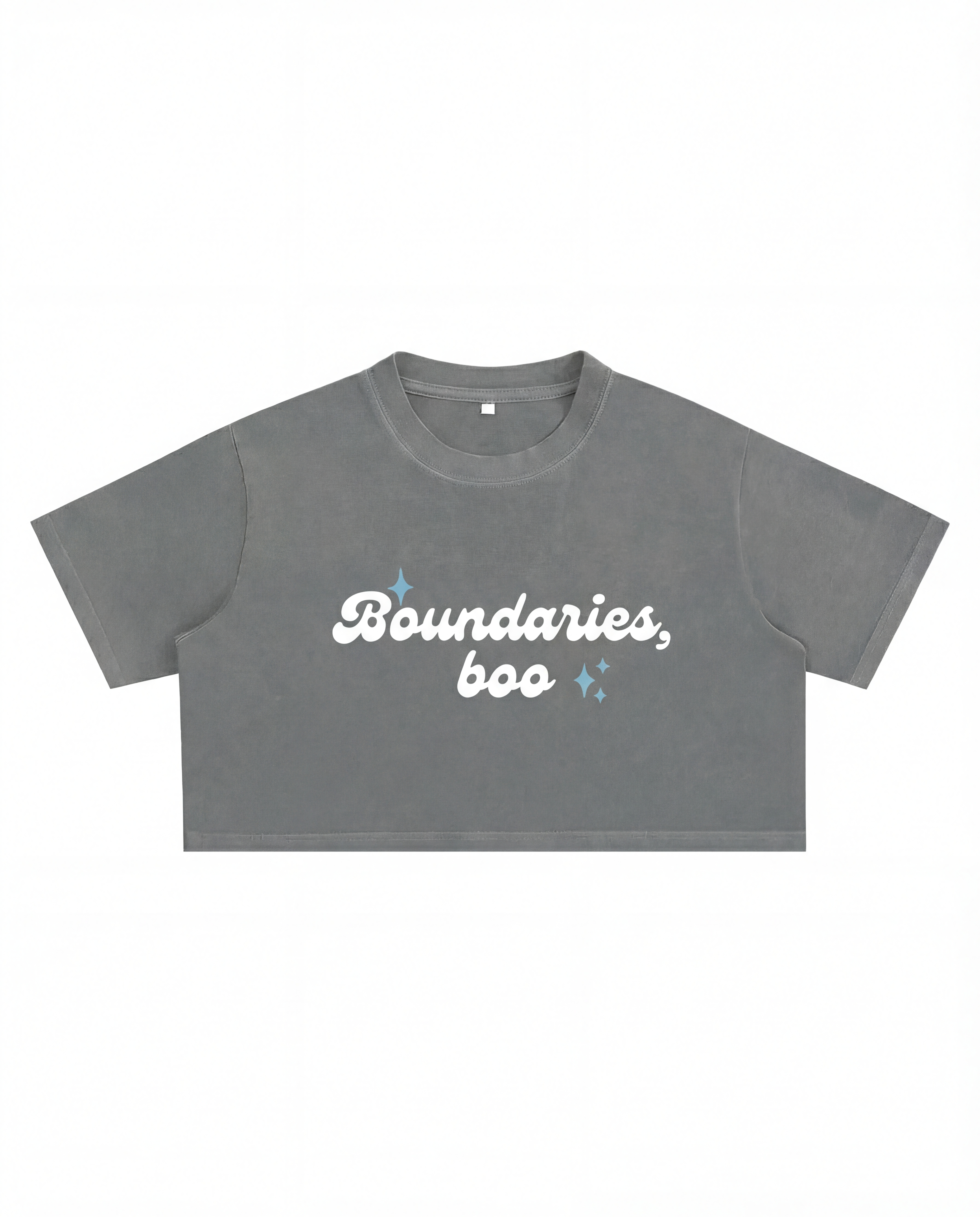 Boundaries Boo | Snow Washed Crop Top