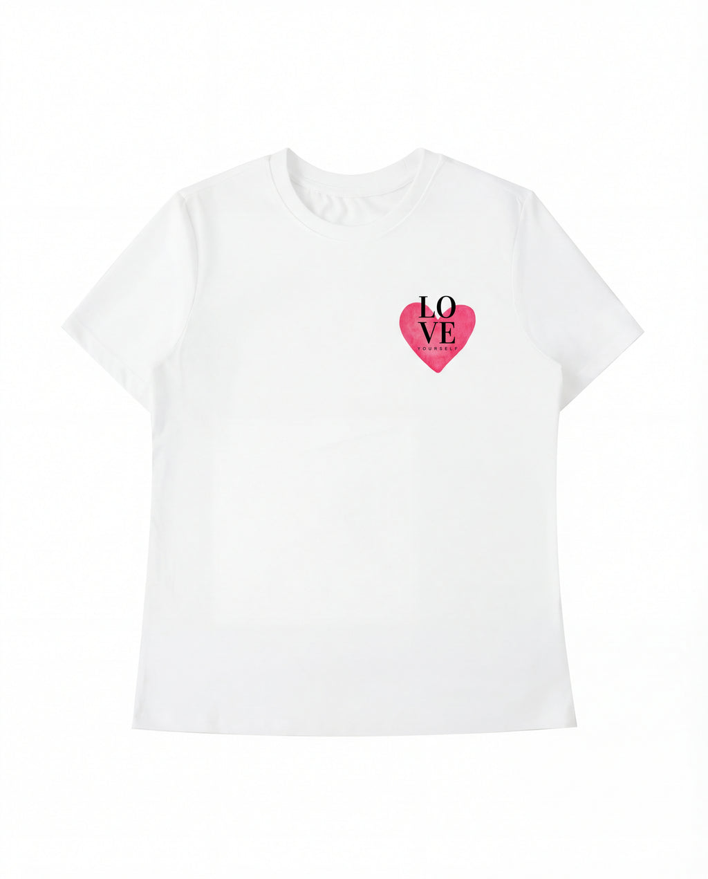 Love Yourself Small Heart | Essential Standard Shoulder T-Shirt