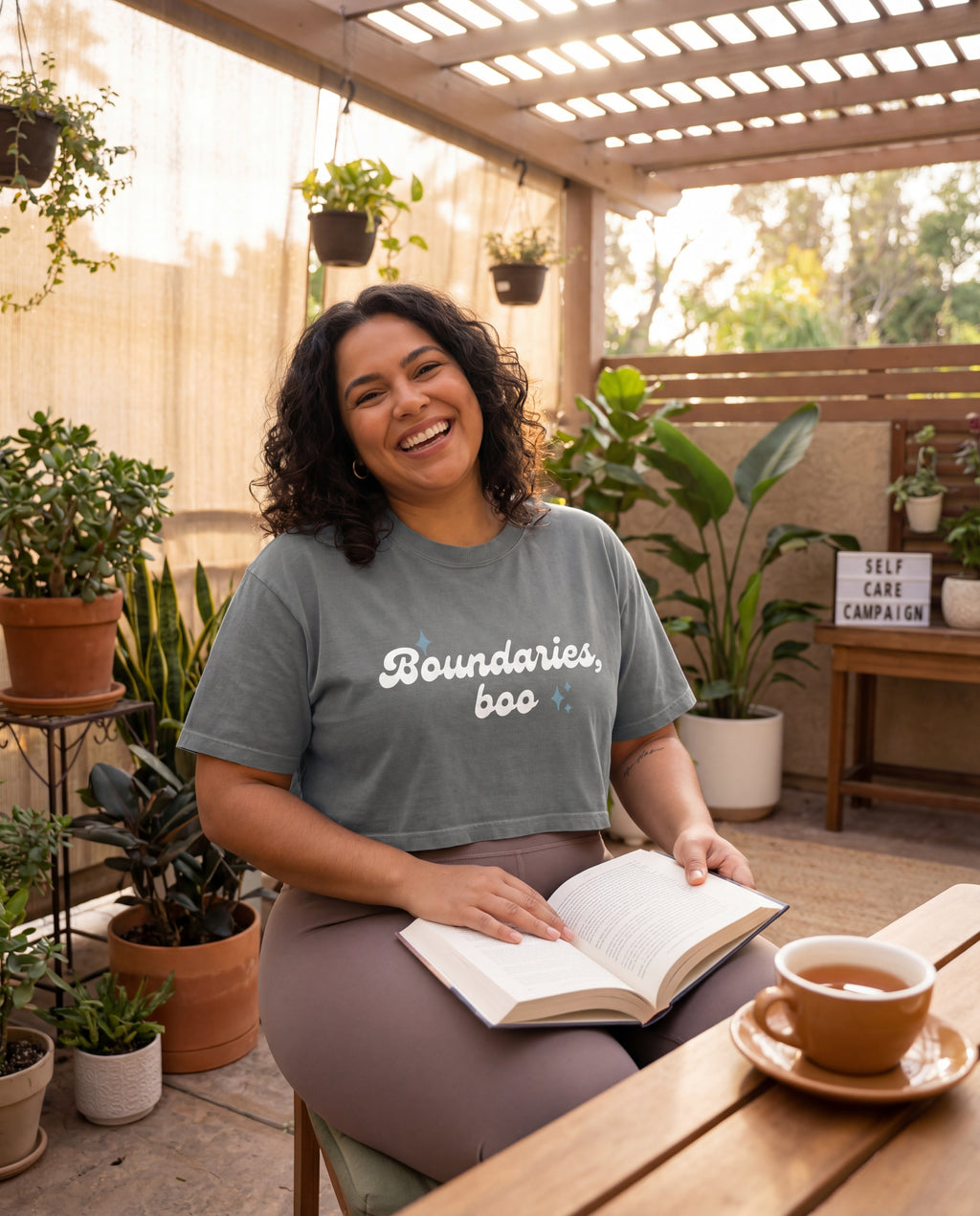 Boundaries Boo | Snow Washed Crop Top